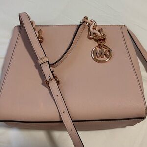 AUTHENTIC!! Michael Kors Pink Leather Satchel with MK Charm